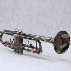 Trompette en laiton jaune, finition de surface camouflage, taille standard, instrument en laiton - Product Image 4