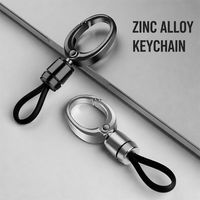 Porte-clés de voiture en métal, alliage de zinc, anneau porte-clés, argent gunmetal, rond, ovale, universel