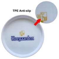 Plateau de bar personnalisé pas cher, plateau de service de bar rond avec impression personnalisée du logo, plateau de bar antidérapant en plastique, plateau de bar antidérapant, plateau à bière en PS