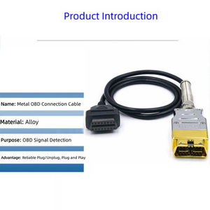 Câble d'extension OBD 12V robuste et fiable, 16 broches mâle-femelle avec boîtier métallique pour test d'ECU de véhicule et utilisation en atelier - Product Image 2