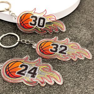 Factory Wholesale Custom Designed <b>Anime</b> Cartoon Basketball Number Mini Transparent PVC <b>Keychain</b> Personalized Mini Acrylic - Product Image 5