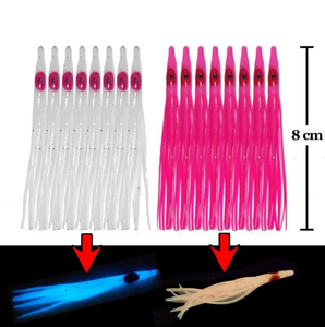 8cm luminosi a forma di ago gonne di calamari morbide <span class=keywords><strong>esche</strong></span> di polpo <span class=keywords><strong>esche</strong></span> da affrontare artigianato per Jigging Squidy Soft Lure Jig - Product Image 2