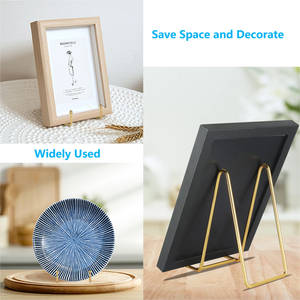 <strong>Chromium</strong> Plated Gold Metal Display Stands Plate Holder Metal Crafts Plate Picture Frame Display Gold Standard Rack - Product Image 4