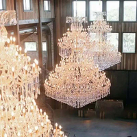 Lustres en cristal sur mesure pour grandes salles de réception de mariage, luminaires suspendus de luxe style Vila Maria Theresa