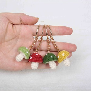 Crocheted Bag Charms Crochet Toys Handmade Amigurumi Toy <b>Mushroom</b> Keychain Knitting Knit Wool for Crochet Fruit Vegetable Food - Product Image 1