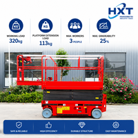 Plateforme élévatrice à ciseaux électrique à alimentation directe, plateforme de travail hydraulique électrique étroite de 8 m avec certification CE