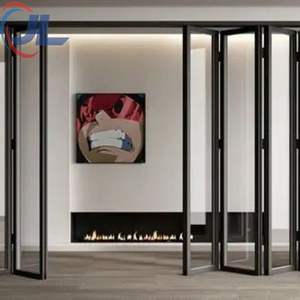 Portes coulissantes en aluminium à rupture <span class=keywords><strong>de</strong></span> pont thermique, grandes portes en verre pour balcon extérieur, résistantes aux ouragans, NFRC, 4 rails - Product Image 5