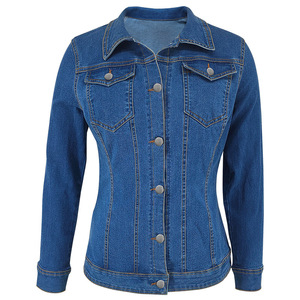 Chaqueta Vaquera Personalizada Y218619 para <span class=keywords><strong>Mujer</strong></span>, Estilo Clásico Informal, Elástica, Manga Larga, Cuello Camisero, Chaqueta Vaquera de Otoño con Bolsillo - Product Image 5