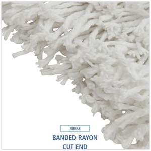 บอร์ดวอล์ค BWKRM03024S สีขาว 24 ออนซ์ หัวไม้ถูพื้นแบบม้วนรัดขอบ ทำจากใยเรยอน บรรจุ 12 ชิ้น/กล่อง - Product Image 2