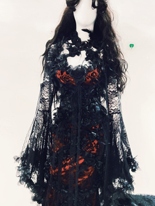 Vestido de palacio de <span class=keywords><strong>Halloween</strong></span> negro oscuro y rojo de estilo gótico <span class=keywords><strong>original</strong></span> con pretina rosa y <span class=keywords><strong>disfraz</strong></span> Sexy de personaje de gato - Product Image 2