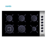 Xunda Estufa de Gas OEM ODM Cocina a Gas Fogo Multi Cooker Placa de Cocción de 5 o 6 Quemadores Electrodoméstico para Cocinar