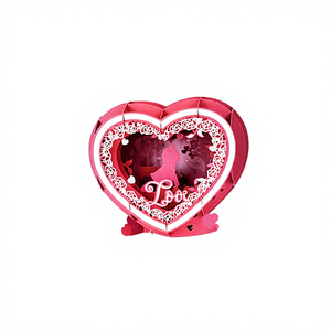Winpsheng Handmade Paper Craft Laser Cut 3D Music Greeting Cards Square Shape CMYK Color Modern Style for Valentine's Day