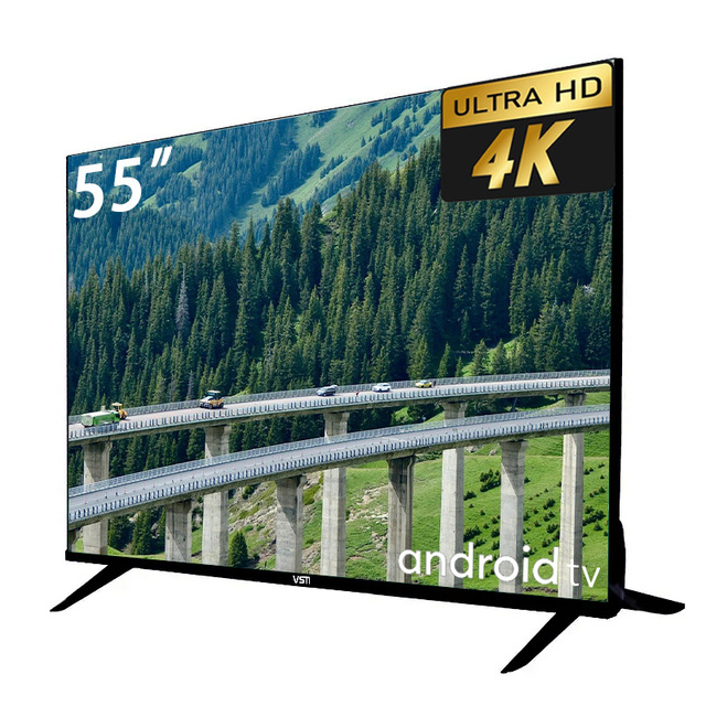 VSTI 55 Inch HD TV 55 65 75 86 98 Inch 4K Smart Televisions with Android TV for Hotels and Portable Use