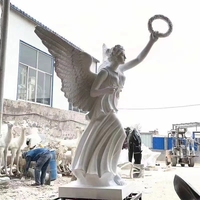 Grande sculpture d'ange en fibre de verre pour l'extérieur Statue de jardin moderne en résine personnalisée