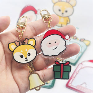 พวงกุญแจซานตาคลอสแบบตั้งได้ทำจากโรงงานเข็มกลัดคาราบิเนอร์รูปการ์ดกวางเรนเดียชุดของขวัญคริสต์มาสทำจากอะคริลิค - Product Image 4
