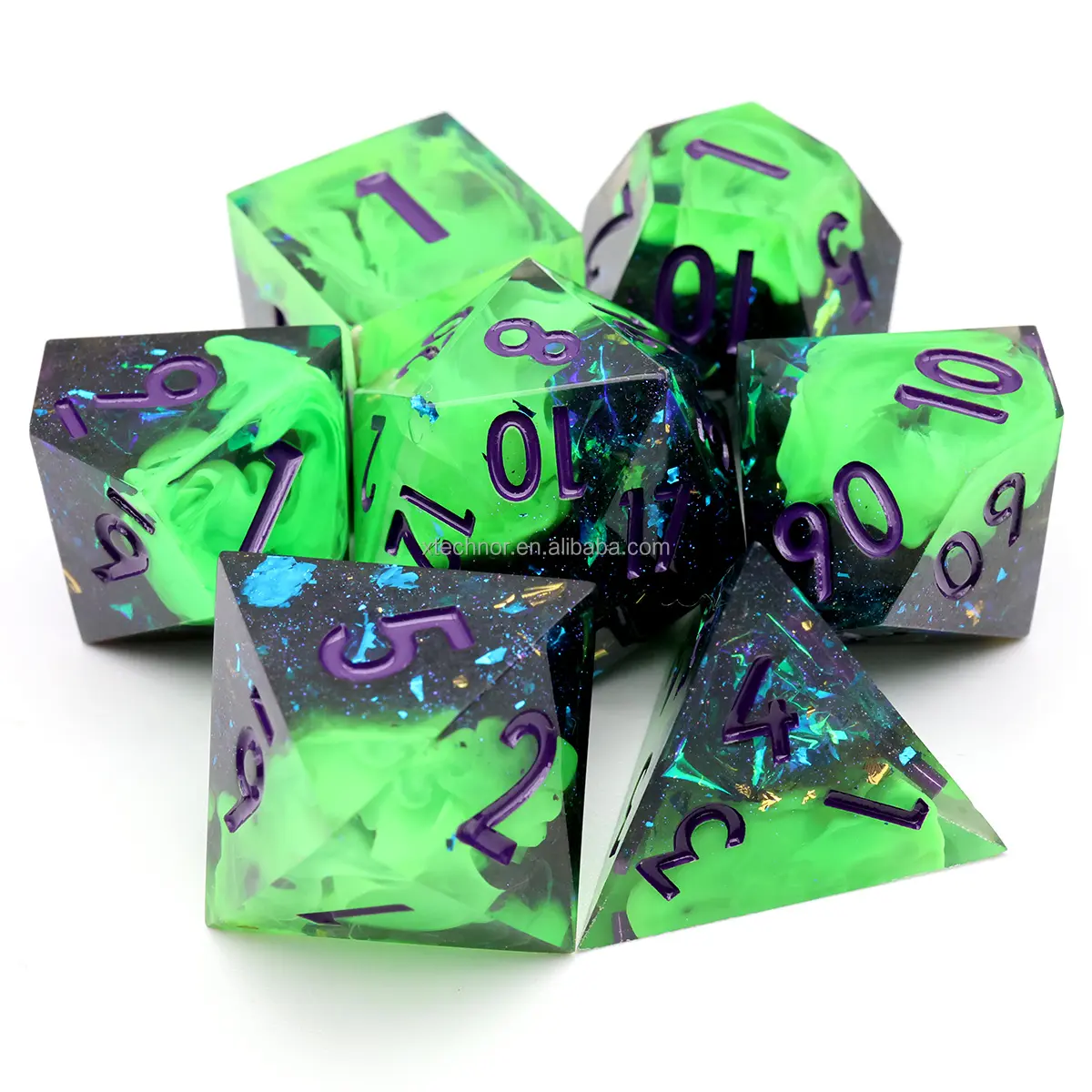 RPG Dice For Role Playing Table Game Polyhedral Resin DND Dice Set Handmade Board Games Sharp Edge Dice DND Gift-N23