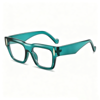 Gafas SM26002 con Filtro de Luz Azul para Mujer y Hombre, Montura Gruesa de PC, Gafas de Computadora, Geométricas Cuadradas Extra Grandes, Bloquean la Luz Azul