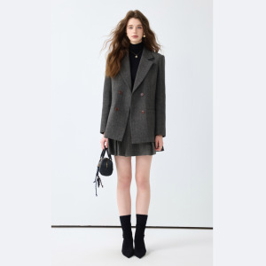 Bộ vest công sở nữ chuyên nghiệp MIER XW1881 chất liệu dệt chống nhăn, gồm áo khoác và chân váy hai mảnh - Product Image 2