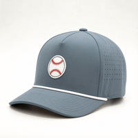 Fabricant de chapeaux, casquettes de baseball personnalisées à 5 panneaux, chapeaux à corde brodés en 3D, casquettes de baseball respirantes perforées au laser