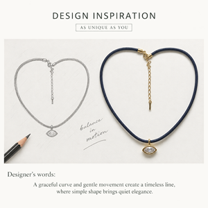 Collier en pierre bleue, plaqué or 14 carats sous vide, en acier inoxydable - Product Image 2