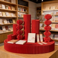 Support de présentation cylindrique en structure nid d'abeille en papier pour table de desserts de mariage, design Art Déco, présentoir multifonctionnel pour produits
