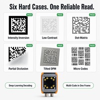 Scanner de codes-barres 2D QR industriel à montage fixe avec obturateur global et entrées de déclenchement IO pour le tri sur convoyeur en logistique