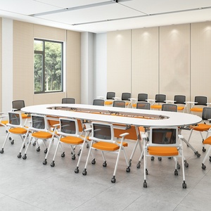 New Type Modern Meeting Room Modular Removable <b>Foldable</b> <b>Tables</b> Training Desk with Wheels - Product Image 6