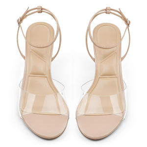 Sandali <span class=keywords><strong>da</strong></span> Donna con <span class=keywords><strong>Tacco</strong></span> Trasparente e Cinturino alla Caviglia, Comodi Stiletti con Punta Aperta Rotonda, <span class=keywords><strong>Scarpe</strong></span> Eleganti a <span class=keywords><strong>Tacco</strong></span> Basso per Matrimoni e Feste - Product Image 2