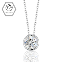Collier pendentif solitaire en argent sterling S925 1-3 carats avec moissanite taille brillant et chaîne torsadée, bijoux fins pour femme GRA