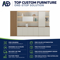 Table de travail exécutive durable personnalisée avec armoire latérale, montage facile, design moderne pour la maison et le bureau