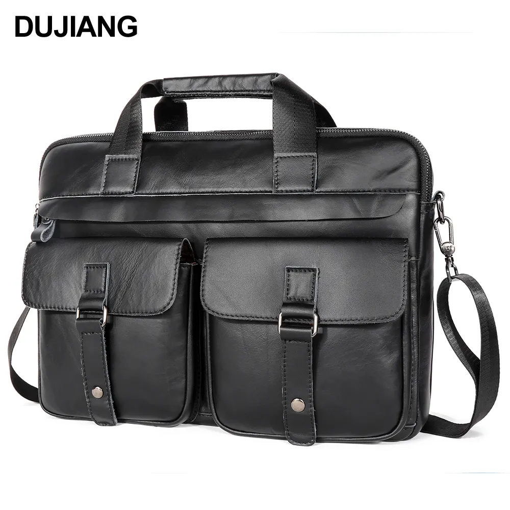 Briefcase Custom Logo Mens Handbags Business Laptop Bag Genuine Leather Bags For Men