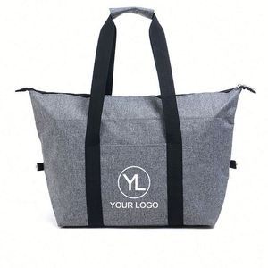 Custom Logo Large Capacity Zippered Insulated Cooler <b>Tote</b> <b>Bag</b> with Front Pocket for Corporate Events - Product Image 1