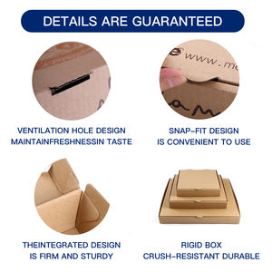 Caja de Papel para <span class=keywords><strong>Pizza</strong></span> con Logotipo Personalizado, Kraft Corrugado, Cartulina Blanca, con Laminado Brillante o Mate - Product Image 2