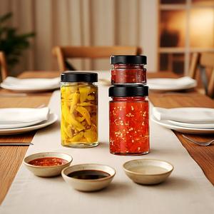 Ensemble <span class=keywords><strong>de</strong></span> bocaux en verre ronds classiques avec couvercle à vis pour le stockage des aliments en cuisine, la mise en conserve, les cornichons, la <span class=keywords><strong>confiture</strong></span>, les conserves - Product Image 2