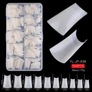 Faux ongles en ABS transparents, design bec de canard, demi-couverture, pour manucure en salon - Product Image 2