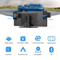 Caméras 1026'' 3 CH 1080P, moniteur intelligent portable, CarPlay sans fil, Android Auto, autoradio, autoestéreo, DVR, GPS, FM