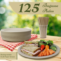 Assiettes en papier ovales compostables Vaisselle jetable robuste de 12 pouces Assiette en papier de pulpe de bagasse de canne à sucre de fête écologique