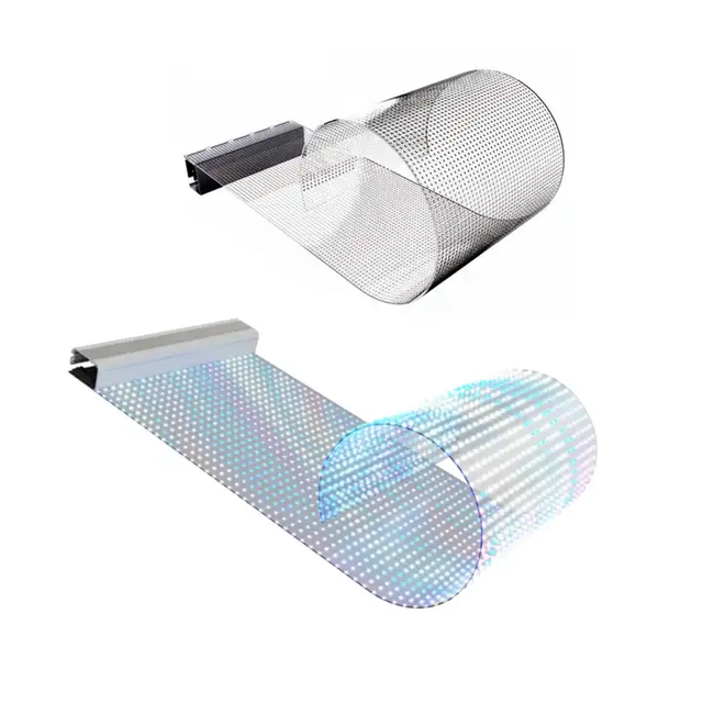 Sticky Flexible Film Roll up Led Display Adhesive Led Transparent Film Screen on Glass Transparent Led Film
