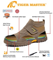 Botas de Seguridad para Soldador Tiger Master Antideslizantes y Resistentes al Calor, con Puntera de Acero Ancha, Antipinchazos, Resistentes al Aceite y Ácidos, para Hombre