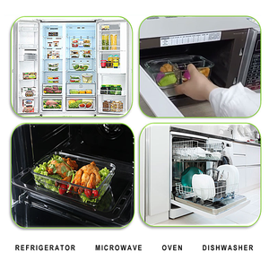 Kitchen Food Storage Container Insulated Glass Bento <strong>Box</strong> Refrigerator <strong>Frozen</strong> <strong>Lunch</strong> <strong>Box</strong> with Plastic Integrated Cover Lock Seal - Product Image 6