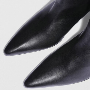 Bottines à talons bas pour femmes, style personnalisé, bout pointu, en daim, couleur unie - Product Image 6