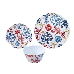 Khuyến mãi chống vỡ Nhà Bếp Bộ đồ ăn cá nhân Decal thiết kế bữa ăn tối tấm Bát <span class=keywords><strong>Set</strong></span> hộp màu 18 cái Bộ đồ ăn - Product Image 1