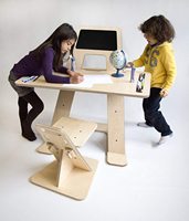 Ensemble table et chaise d'étude multifonctionnel en bois écologique de qualité supérieure, réglable, avec tableau blanc, sans vis, pour l'école - Prix abordable
