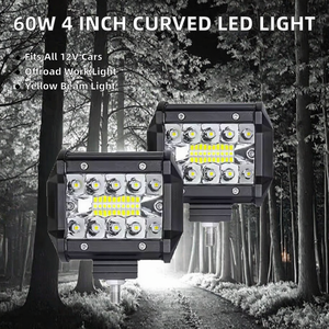 ไฟทำงาน LED แบบโค้ง 4 นิ้ว Xtx 60W 20SMD 12V สีเหลือง วัสดุพลาสติก สำหรับรถยนต์ รถบรรทุก รถ UTV รถ ATV - Product Image 2