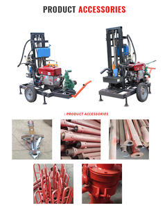 水井用小型掘削リグ産業用油圧水井深さディーゼルエンジンポータブル100m 200m - Product Image 3