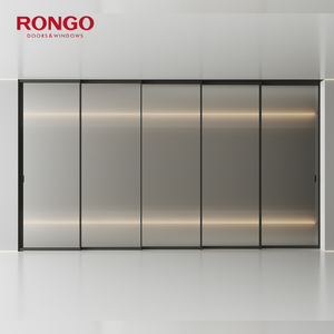 RONGO interno stretto sottile cornice di vetro <span class=keywords><strong>porta</strong></span> scorrevole balcone Full View ufficio grande 4 pannello in alluminio <span class=keywords><strong>porta</strong></span> vetrata - Product Image 3