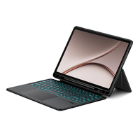 Clavier magnétique compatible avec OnePlus Pad 4 avec support de stylet intégré et pavé tactile, clavier RGB séparé