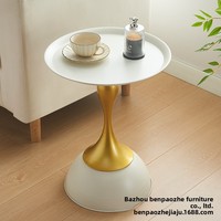 Table d'appoint et table basse multifonctionnelle en fer forgé, style moderne et luxueux, pour salon et chambre à coucher