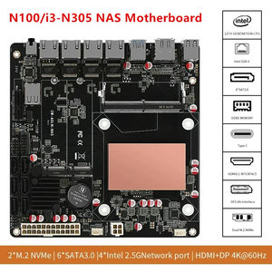 Sıcak satış 6-Bay NAS anakart N100 N150 I3-N305 N355 4x I226-V 2.5G LANs 2 * NVMe 6 * SATA3.0 DDR5 Mini ITX anakart PCIex1 tip-c - Product Image 2