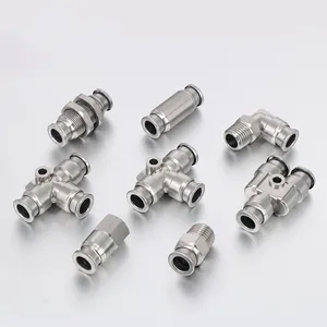 ANMASPC Quick Tube Connector Reducer Pneumatic Push Stainless Steel Fittings SMC Type Pneumatic Air Fittings Push to Connect